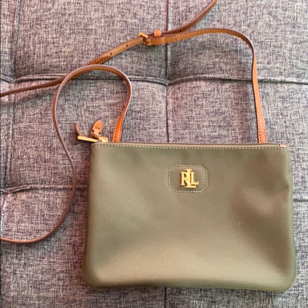 NWOT Ralph Lauren Forest Green/Leather Crossbody
